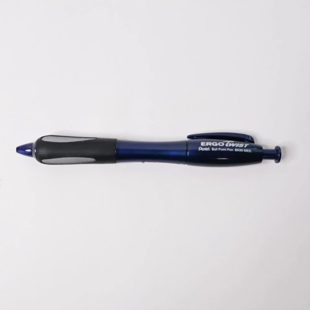 Pentel ErgoTwist Ball Point Pen BK99 Medium Blue Ink Ergonomic Grip Twist Action
